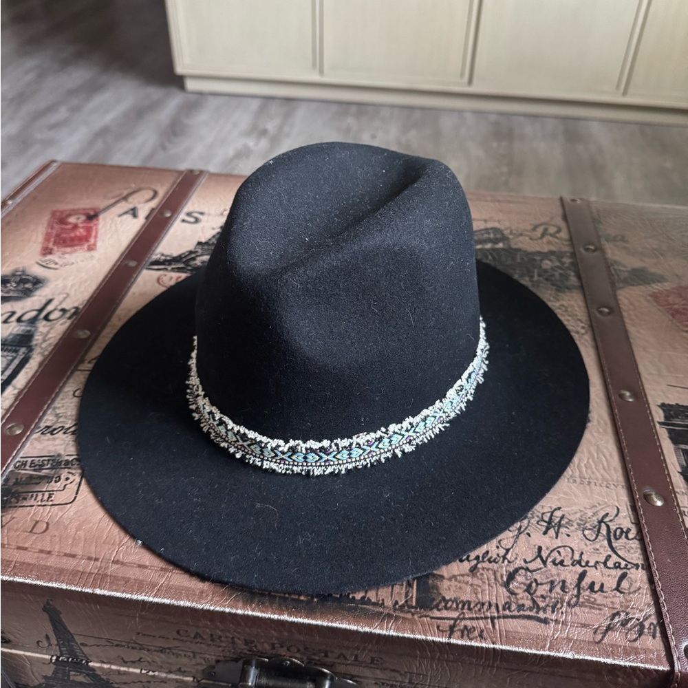 Michael Stars Black and Silver Fedora Hat